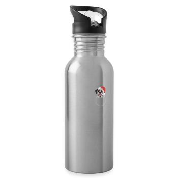 Dalmatian Merry Christmas - Water bottle with straw - silver - Right