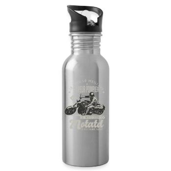 Motard le meilleur Sapeur pompier cadeau cool - Gourde avec paille intégrée - argent clair - Droite