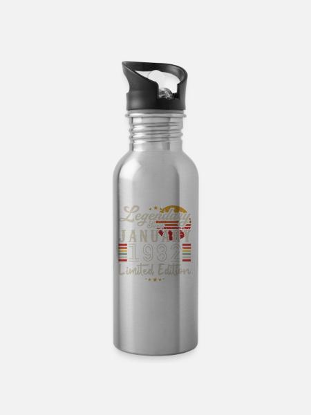 Legendär seit Januar 1982 Limited Edition - Trinkflasche mit integriertem Trinkhalm - Lightsilver