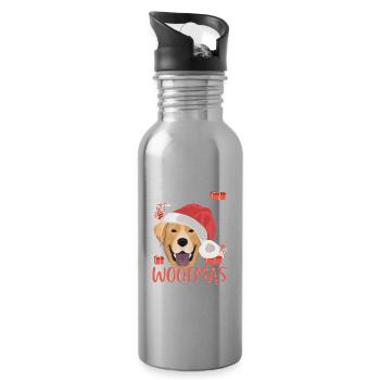Joyeux Noël Labrador - Gourde avec paille intégrée - argent clair - Droite