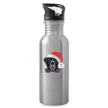 Joyeux Noël Labrador - Gourde avec paille intégrée - argent clair - Droite