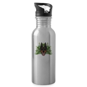 Tropical Dobermann - Trinkflasche mit integriertem Trinkhalm - Lightsilver - Rechts