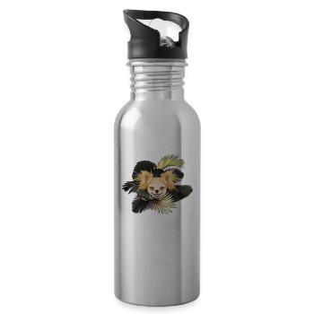 Golden Dog Chihuahua - Water bottle with straw - silver - Right