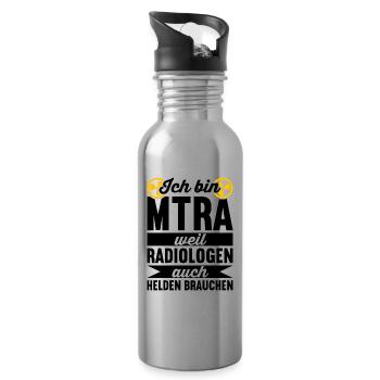 MTRA Röntgen Radiologie Radiologe - Trinkflasche mit integriertem Trinkhalm - Lightsilver - Rechts