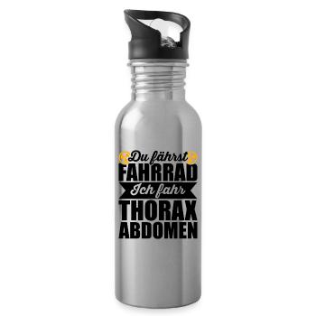 MTRA Radiologie Radiologe Röntgen - Trinkflasche mit integriertem Trinkhalm - Lightsilver - Rechts