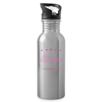 Team Mariée Enterrement de vie de Jeune Fille - Gourde avec paille intégrée - argent clair - Droite