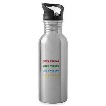 geek ma journée idéale idée cadeau gamer homme - Gourde avec paille intégrée - argent clair - Droite