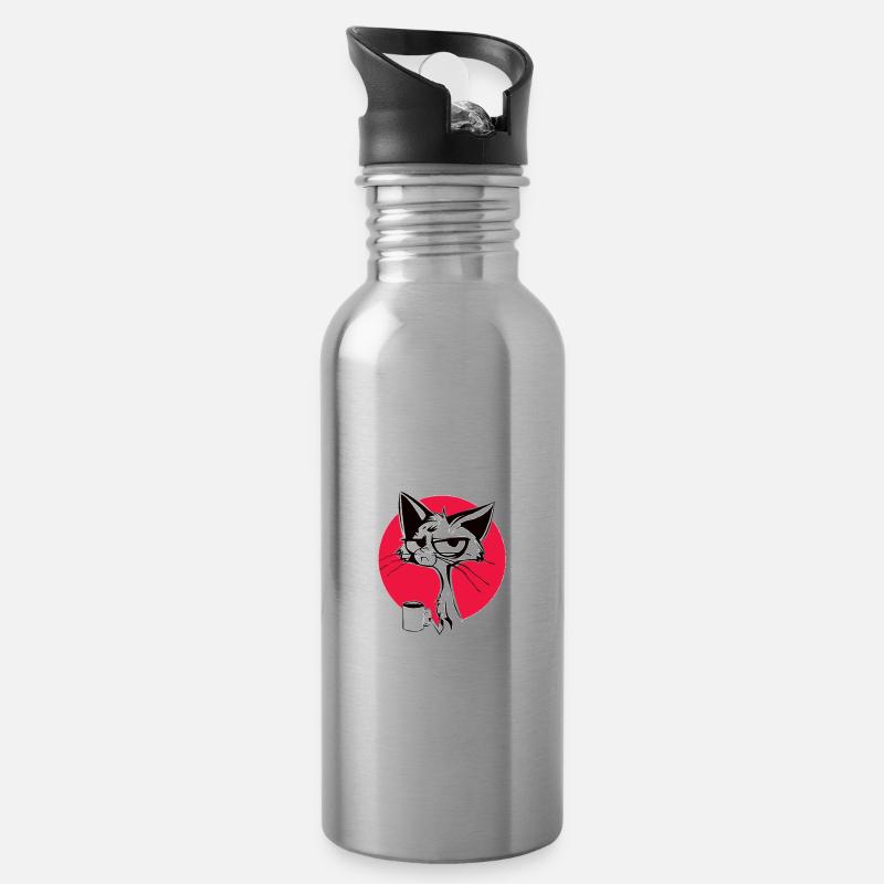 Fass nicht meine Kaffee an - Geschenk - Trinkflasche mit integriertem Trinkhalm - Lightsilver