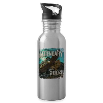Legendary since 2004 - Water bottle with straw - silver - Right