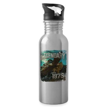 Legendary since 1975 - Water bottle with straw - silver - Right