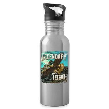 Legendary since 1990 - Water bottle with straw - silver - Right