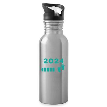 Opa 2024 Wird geladen - Trinkflasche mit integriertem Trinkhalm - Lightsilver - Rechts