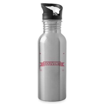 Woman Humor Gift Best Name Anaëlle - Water bottle with straw - silver - Right