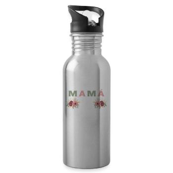 Mom and Grandma Mother's Day Gift - Water bottle with straw - silver - Right