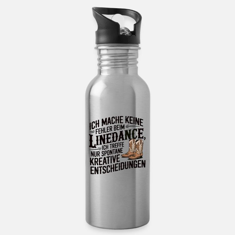Lindedance Line Dance Line Dancing - Trinkflasche mit integriertem Trinkhalm - Lightsilver