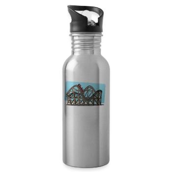 roller coaster - Water bottle with straw - silver - Right