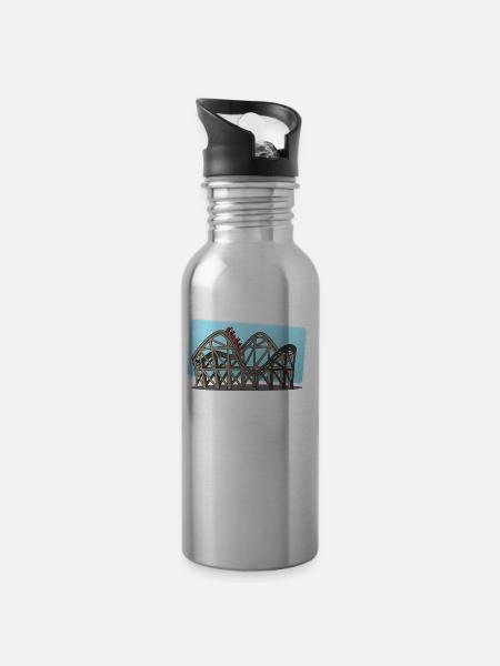 roller coaster - Water bottle with straw - silver
