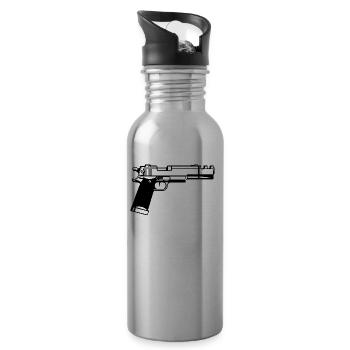Pistole - Trinkflasche mit integriertem Trinkhalm - Lightsilver - Rechts