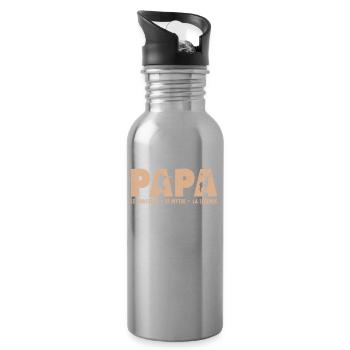 Papa Le Chasseur L'homme Le Mythe La Légende - Gourde avec paille intégrée - argent clair - Droite