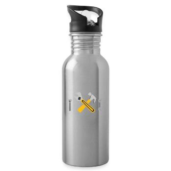 I Can't I HAVE DIY - Water bottle with straw - silver - Right