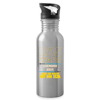 Das Wars Ehemann 2023 JGA Junggeselle Bräutigam - Trinkflasche mit integriertem Trinkhalm - Lightsilver - Rechts