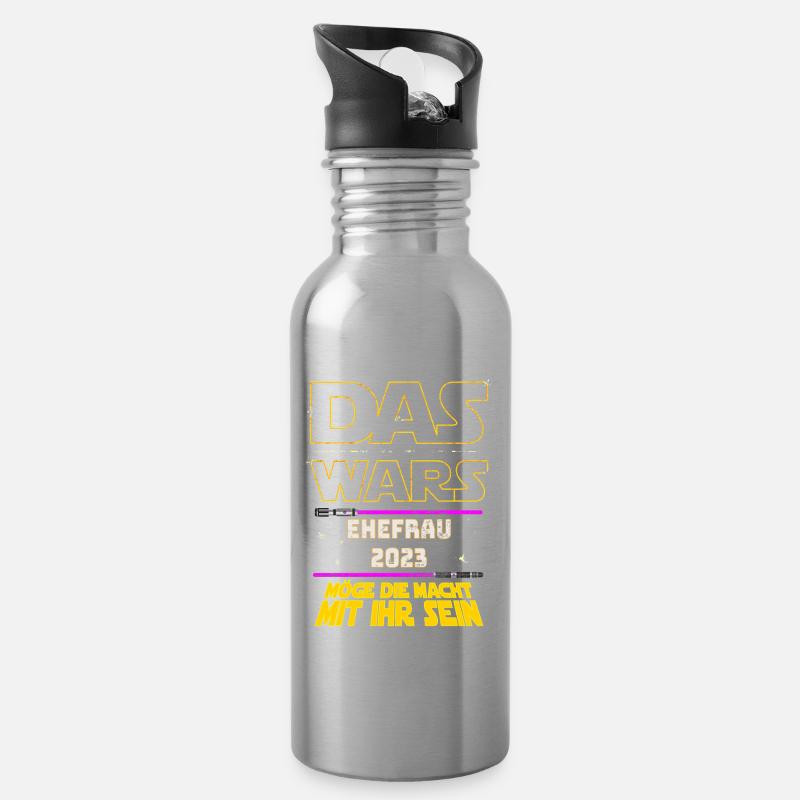 Das Wars Ehefrau 2023 JGA Junggesellin Braut - Trinkflasche mit integriertem Trinkhalm - Lightsilver