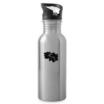Fleur d’abeille Abeille Marguerites à la camomille - Gourde avec paille intégrée - argent clair - Droite