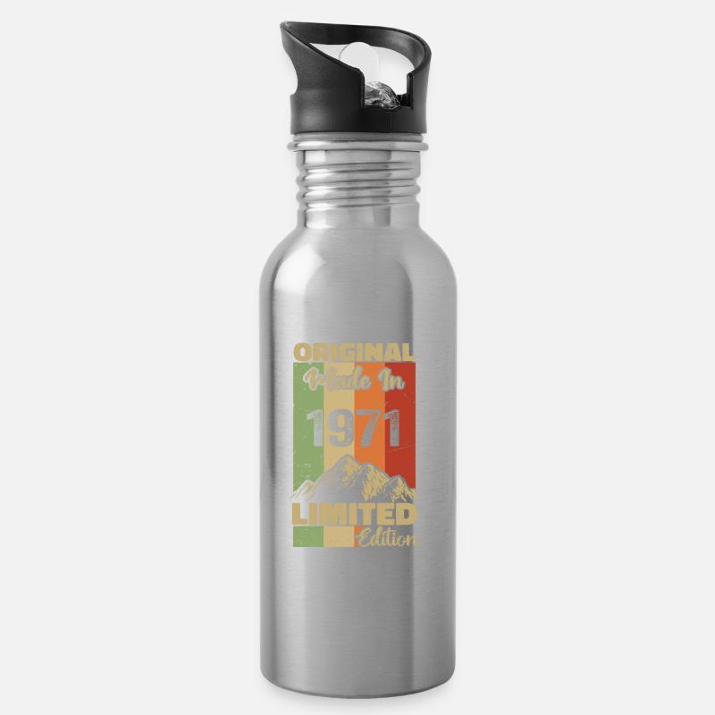 1971 Original - Made in 1971 - Limited Edition - Trinkflasche mit integriertem Trinkhalm - Lightsilver