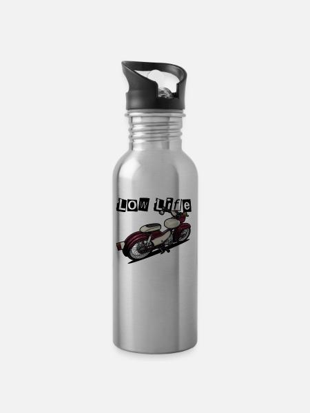 Star (rot) // Illustration - Trinkflasche mit integriertem Trinkhalm - Lightsilver