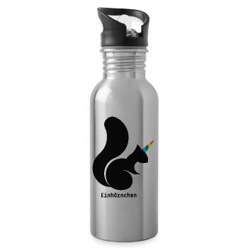 Einhörnchen - Trinkflasche mit integriertem Trinkhalm - Lightsilver - Rechts