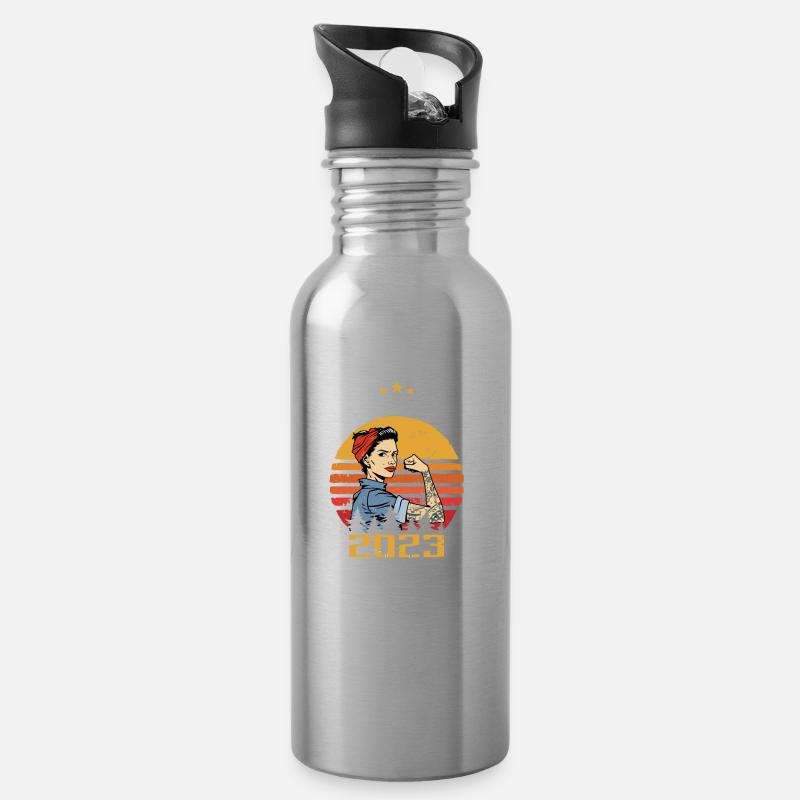 Juli 2023 - Geburtstag im Juli 2023 Geschenk - Trinkflasche mit integriertem Trinkhalm - Lightsilver