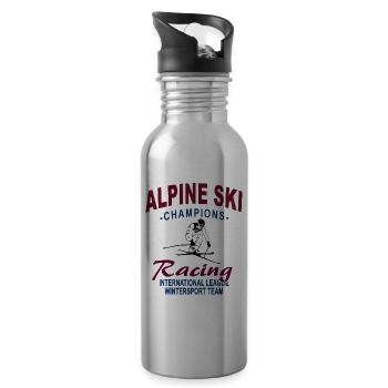 Ski alpine - Ski Abfahrt - Slalom - Skifahrer - Trinkflasche mit integriertem Trinkhalm - Lightsilver - Rechts