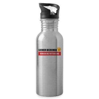 Lecker Bierchen Futterluke - Trinkflasche mit integriertem Trinkhalm - Lightsilver - Rechts