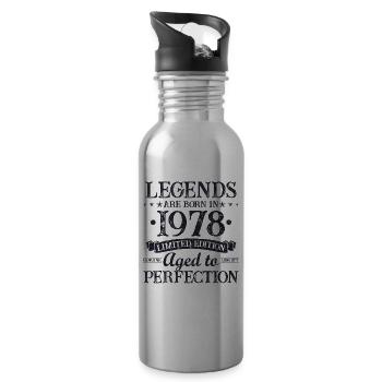 Les légendes sont nées en 1978 Cadeau d’anniversaire - Gourde avec paille intégrée - argent clair - Droite