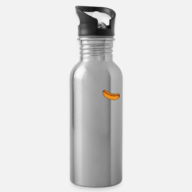 HotDog - Trinkflasche mit integriertem Trinkhalm - Lightsilver