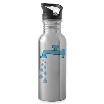 wasserhahn_3c - Gourde avec paille intégrée - argent clair - Droite