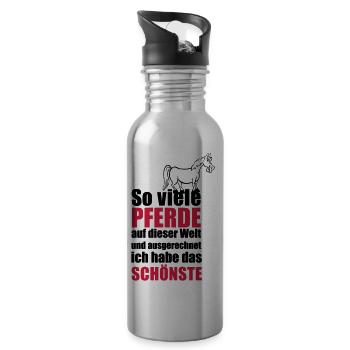 Das schönste Pferd - Trinkflasche mit integriertem Trinkhalm - Lightsilver - Rechts