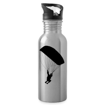 Fallschirm - Trinkflasche mit integriertem Trinkhalm - Lightsilver - Rechts
