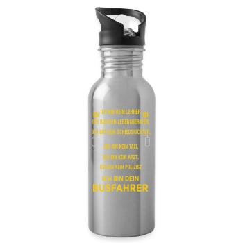 Ich bin dein Busfahrer - Trinkflasche mit integriertem Trinkhalm - Lightsilver - Rechts