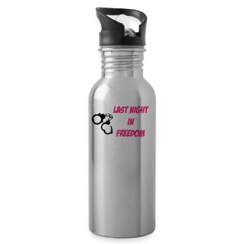 Last Night in Freedom 2c - Water bottle with straw - silver - Right