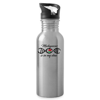 love my dns dna land country Madagascar - Trinkflasche mit integriertem Trinkhalm - Lightsilver - Rechts
