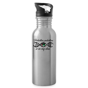 love my dns dna land country Palestine palestina - Water bottle with straw - silver - Right