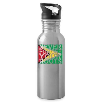 never forget roots home Guyana - Trinkflasche mit integriertem Trinkhalm - Lightsilver - Rechts
