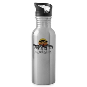 Zebras AFRICA Africa Sunset Pure Romance - Water bottle with straw - silver - Right