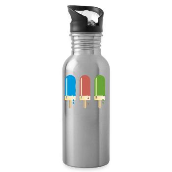 Eis am Stiel leckere Eiscreme Sommerhitze Milcheis - Trinkflasche mit integriertem Trinkhalm - Lightsilver - Rechts