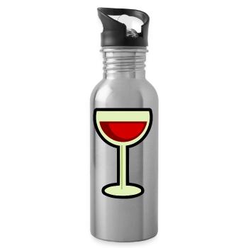 Wine Glass Bottle Wine Bottle1 - Water bottle with straw - silver - Right