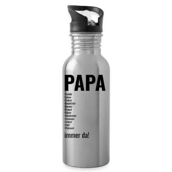 Papa, Vater, Dad, Daddy, Väter, Vatertag besterdad - Trinkflasche mit integriertem Trinkhalm - Lightsilver - Rechts