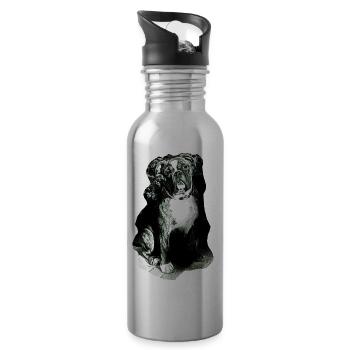 Bulldog02 - Water bottle with straw - silver - Right