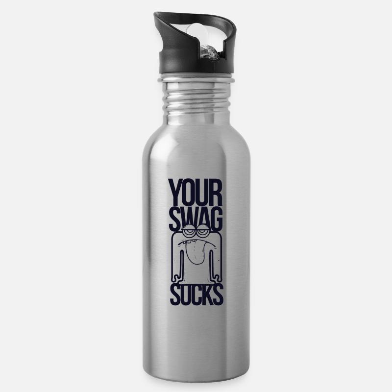 Your Swag Sucks - Trinkflasche mit integriertem Trinkhalm - Lightsilver