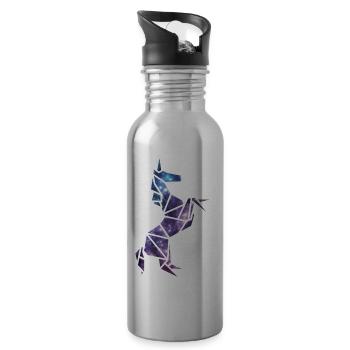 Galaxy Unicorn - Water bottle with straw - silver - Right